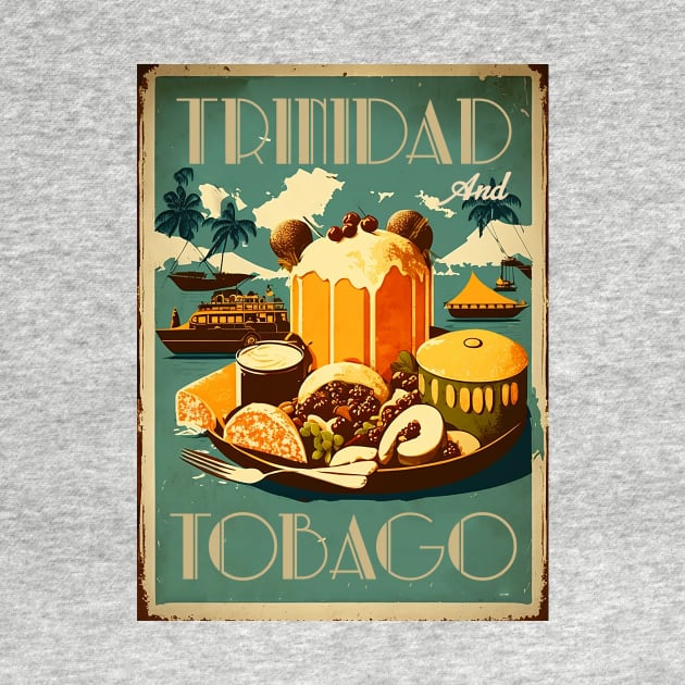 Trinidad and Tobago Food Vintage Travel Art Poster by OldTravelArt